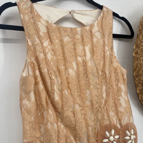 MISS SIXTY M60 Lace Overlay‎ Fit & Flare Dress Knee Length Pretty Dress Peach 4 - Picture 5 of 14